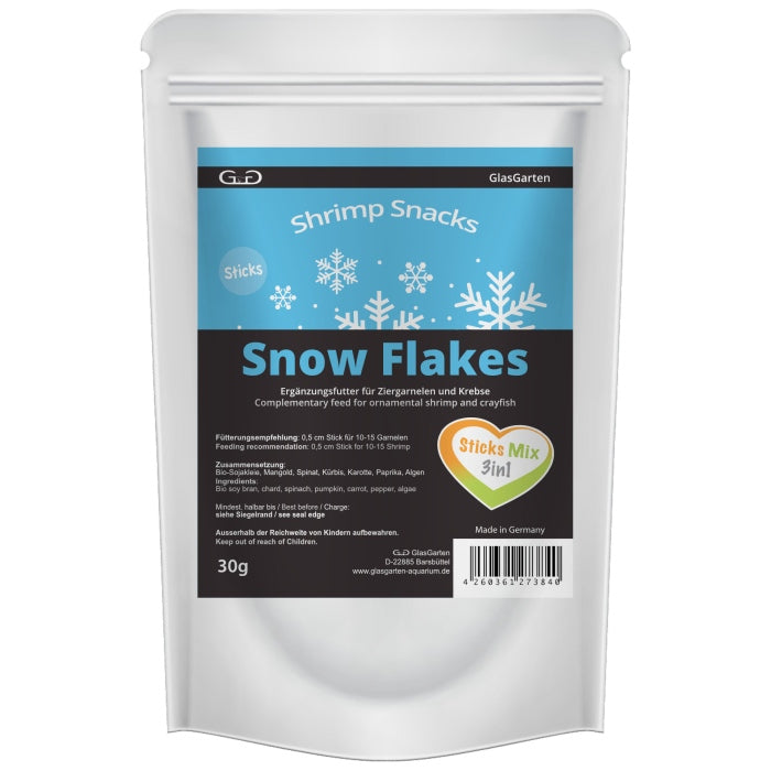 GlasGarten – Shrimp Snacks Snow Flakes Sticks Mix 3in1 30g
